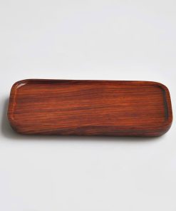 Lót chén trà gỗ hương viền chữ nhật 12x6,6cm LC24