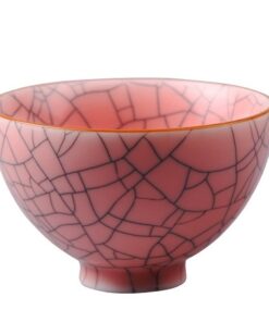 Chén quân diêu hồng cao cấp thủ công dùng làm ly trà chủ uống trà ngon men rạn đẹp.