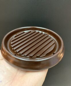 Đế kê ấm trà phíp dáng tròn màu đen đẹp kích thước vừa phải 13x2cm bền