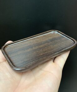 Đế kê chén trà gỗ gụ hình chữ nhật đẹp dùng để lót ly trà hàng đẹp kỹ 12x6,6cm