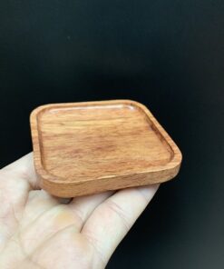Đế kê chén trà gỗ hương dáng vuông dùng lót ly tách trà thủ công đẹp 7x7cm LC25