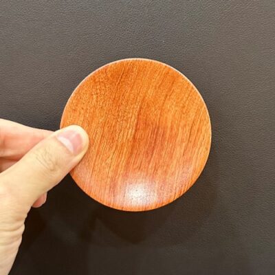 Lót tách trà gỗ hương dáng tròn kê chén trà bằng gỗ hương đá nam phi đẹp 7cm LC26.