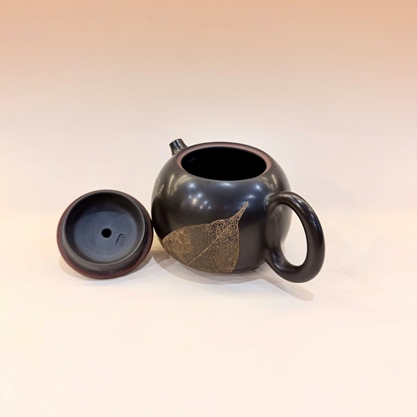 Ấm tử sa cao cấp Tây Thi nê hưng khắc lá đề thủ công 170ml đẹp AKC83 - Ảnh 3