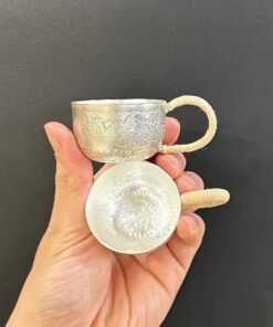 Chén trà bạc nguyên chất 999 thủ công uống trà ngon nhỏ đẹp 45g 35ml CB92