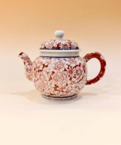 Ấm trà sứ cảnh đức vẽ tay hoa mẫu đơn thủ công đẹp pha trà ngon 300ml AS66