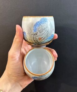 Chén cảnh đức gốm thái hội thủ công vẽ tay rồng đẹp 90ml làm ly trà chủ