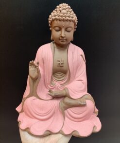 Tượng phật thích ca tử sa thủ công ngồi thiền đẹp cao 29cm trang trí phòng trà