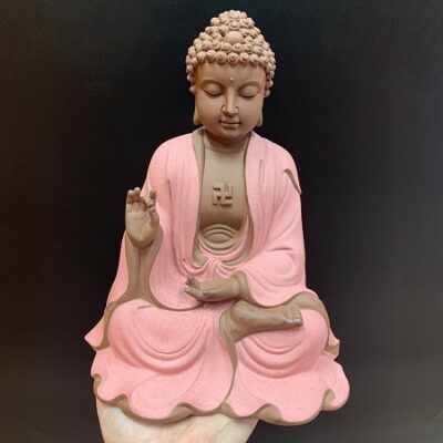 Tượng phật thích ca tử sa thủ công ngồi thiền đẹp cao 29cm trang trí phòng trà