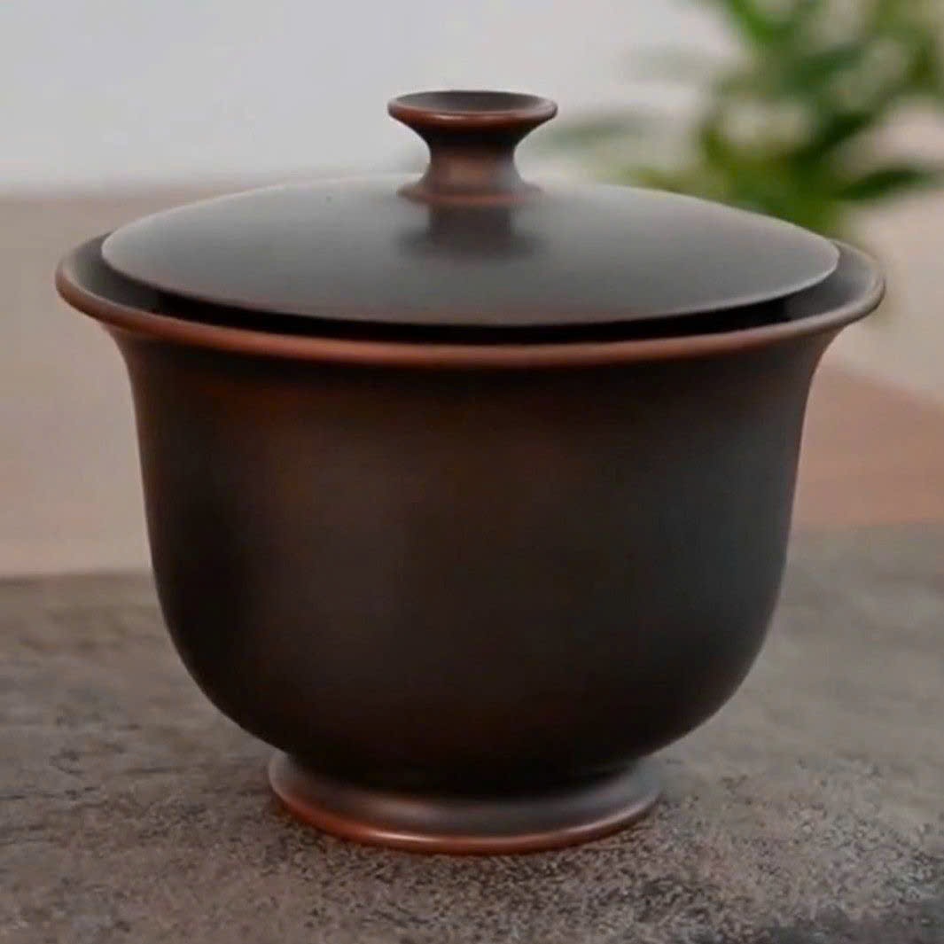 Chén khải pha trà tử sa nê hưng dùng làm tiềm trà nắp lỗ 180ml AS24 - Ảnh 3