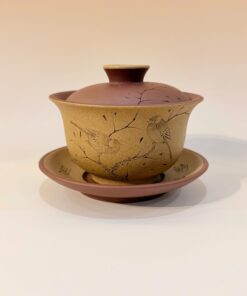 Tiềm trà tử sa nguyên khoáng đất cũ thủ công khắc chim đẹp 200ml AS34