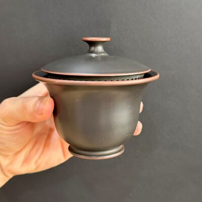 Chén khải pha trà tử sa nê hưng dùng làm tiềm trà nắp lỗ 180ml thủ công đẹp