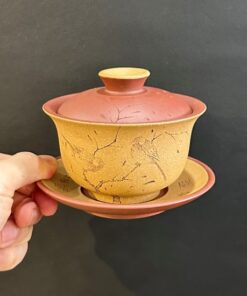 tiềm trà tử sa nguyên khoáng đất cũ thủ công khắc chim đẹp 200ml AS34.