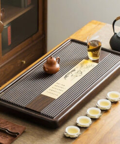 Khay trà gỗ nguyên khối dạng Bakelite bền đẹp 70x35cm KTG39