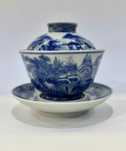 Tiềm trà sứ cảnh đức cao cấp vẽ tay sơn thủy làm chén khải 200ml AS30