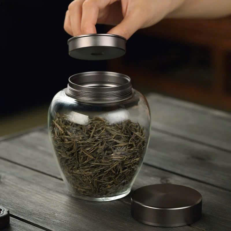 Hũ đựng trà thủy tinh nắp xoáy 2 lớp kín tuyệt đối 300ml HT33 - Ảnh 4