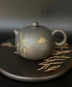 Ấm pha trà cao cấp dáng tây thi tử sa nê hưng vẽ tay đẹp 200ml pha trà cực ngon.