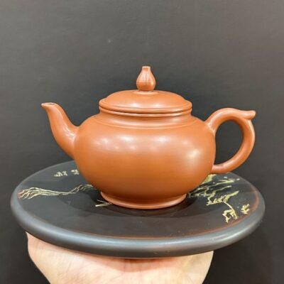 Ấm pha trà tử sa nê hưng dáng tiêu anh thủ công trơn đỏ đẹp công năng tốt 250ml.