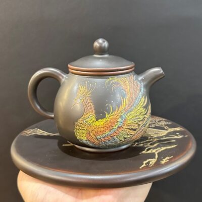Ấm pha trà tử sa nê hưng thủ công dáng dung thiên phượng hoàng 250ml AKC183