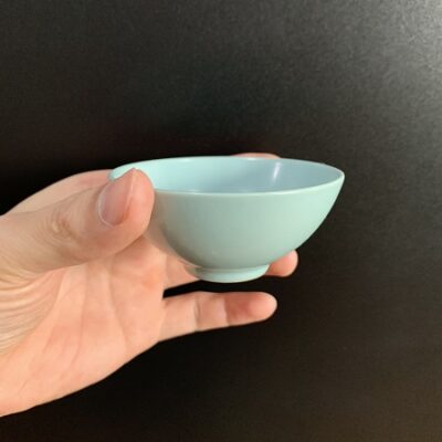 Chén nhữ diêu men vũ quá thiên thanh dáng nón đẹp 65ml uống trà ngon