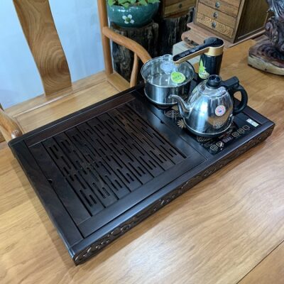 Khay trà điện đa năng gỗ gụ kèm bếp đun nước tự động KamJove K9 KJ516 68x40cm