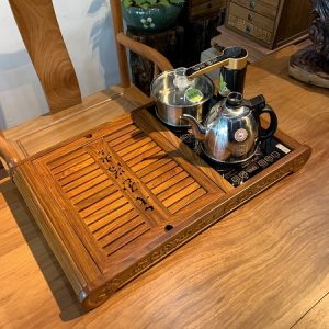 Khay trà điện gỗ hương ngắn 66cm kèm bếp đun hãng KamJove K9 tự động xoay vòi tự ngắt