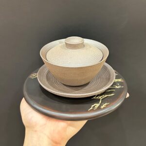 Chén khải gốm nung củi hỏa biến làm tiềm pha trà sần đẹp dễ cầm.