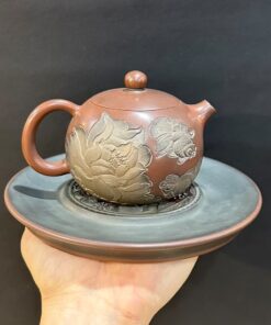 Đế ấm trà tử sa nê hưng hỏa biến phỏng cổ làm thuyền kê ấm trà đẹp 16x2cm