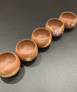 Ly trà chủ tử sa nê hưng vẽ tay thủ công làm chén chủ màu đỏ uống một mình đẹp