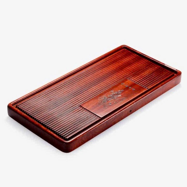 Khay trà gỗ nguyên khối để ấm chén họa chim bền đẹp 70x35cm KTG33 - Ảnh 3