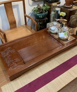 Bàn trà điện đẹp gỗ hương kèm bếp đun tự động KamJove G9 100x50cm hợp với bàn tà to