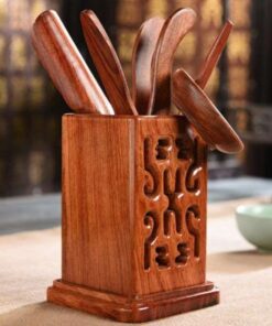 Bộ dụng cụ pha trà bằng gỗ hương dáng vuông nhiều món đẹp KH03