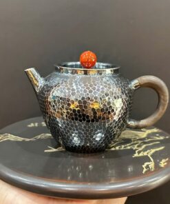 Ấm pha trà bằng bạc nguyên chất 999 gò tay thủ công trơn đẹp pha trà ngon 230ml.