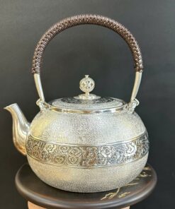 Ấm tetsubin bạc nguyên chất 999 đun nước pha trà ngon thủ công 708g 1,2L AN91