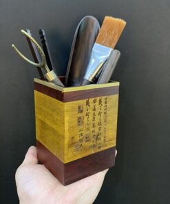 Bộ dụng cụ pha trà gỗ hương dáng vuông thủ công bền đẹp pha trà đạo tiện lợi