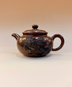 Ấm trà tử sa nê hưng biển phúc song ngư thiền trà nhất vị AKC143