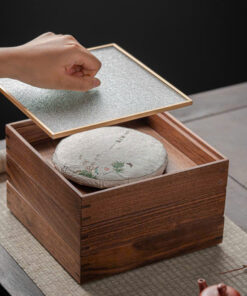 Hộp đựng trà phổ nhĩ bằng tre màu gỗ loại 1 ngăn bền đẹp HPN11.