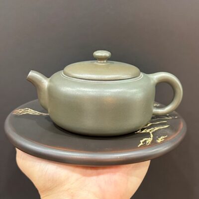 Ấm tử sa nê hưng hỏa biến xanh dáng tuyến viên 160ml đối ẩm pha trà ngon.