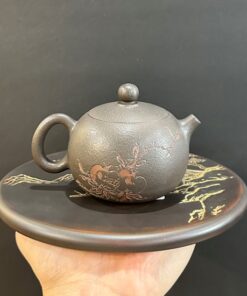 Ấm tử sa nê hưng tây thi hỏa biến chữ đề Tiếu Khẩu Thường Khai 150ml đối ẩm ngon.