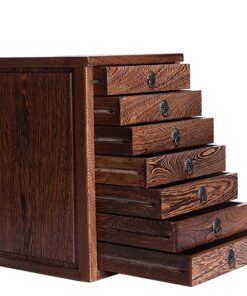 Hộp bảo quản trà phổ nhĩ bằng gỗ cánh gà loại 7 ngăn bền đẹp HPN07