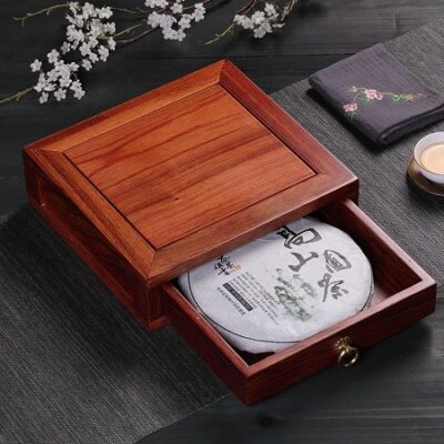 Hộp đựng trà phổ nhĩ bằng gỗ hương loại 1 ngăn bảo quản tốt HPN21