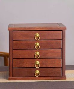 Hộp đựng trà phổ nhĩ gỗ hương 5 ngăn HPN25