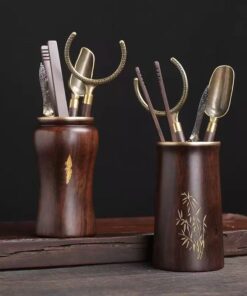 Bộ dụng cụ pha trà gỗ gụ 2 dáng nhiều món trà cụ đẹp KH07