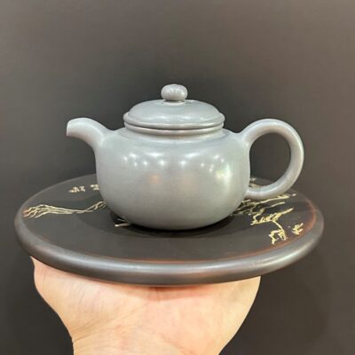 Ấm tử sa nê hưng biển phúc hỏa biến xanh thủ công trơn 200ml AKC99.