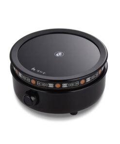 Bếp đun ấm tetsubin bạc hồng ngoại tròn đen cao cấp họa tiết phỏng cổ 1500W BD64.