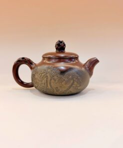 Ấm trà tử sa nê hưng hỏa biến đắp nổi tùng thủ công đẹp 200ml AKC156