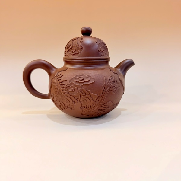 Ấm Nê Hưng Hỏa Biến Chuyết Cầu Khắc Rồng 350ml AKC55 - Ảnh 2