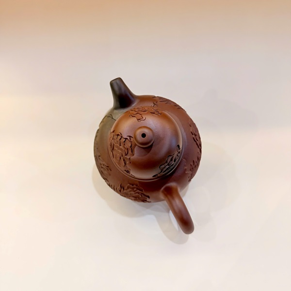 Ấm Nê Hưng Hỏa Biến Chuyết Cầu Khắc Rồng 350ml AKC55 - Ảnh 3