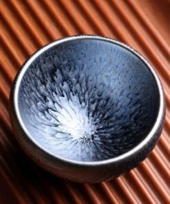 Chén thiên mục giọt dầu nghệ nhân Lý Hoa thủ công 115ml đẹp CTM52