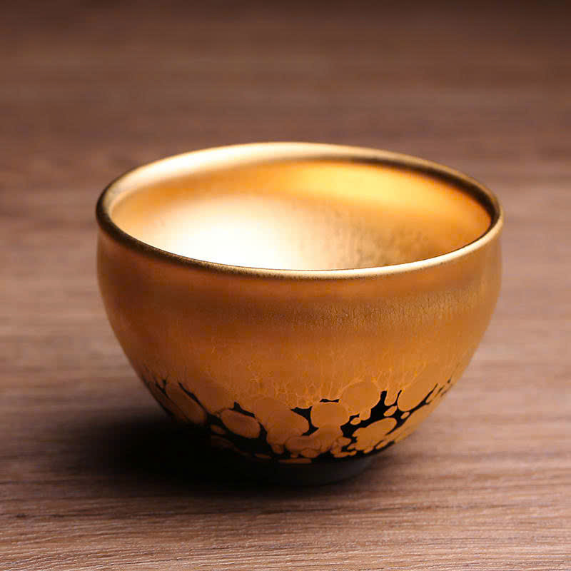 Chén thiên mục giọt vàng hoàng kim nghệ nhân Thái Chí Cường 120ml CTM66