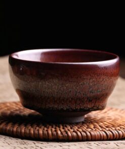 Ly trà thiên mục giọt dầu ánh vàng Châu Kiến Cường thủ công 100ml CTM73